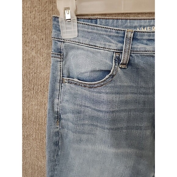American Eagle Super High Rise Jegging Jeans Womens 8 Long 360 Next Level Cuffed - Picture 2 of 10